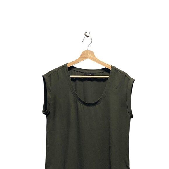 J.Crew Chiffon Sleeveless Camisole Top Olive Green Size 6 Minimalist Fall Career - Picture 5 of 10